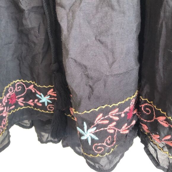 Free people frida black embroidered float dress fully lined mini size xs - Picture 3 of 7